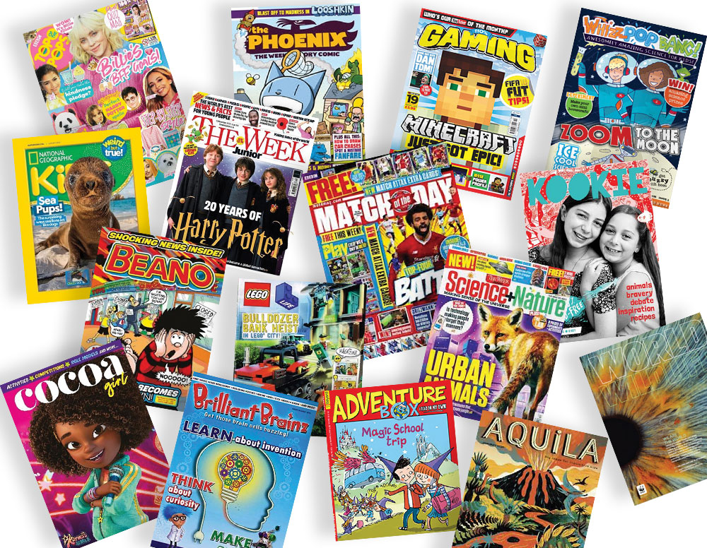 Image of a variety of children's magazines.
