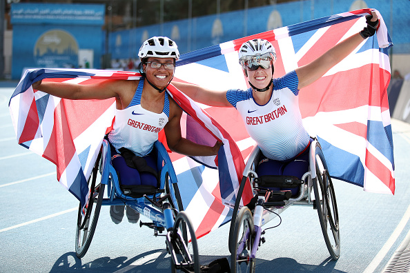 Image shows two British paraolympic athletes.